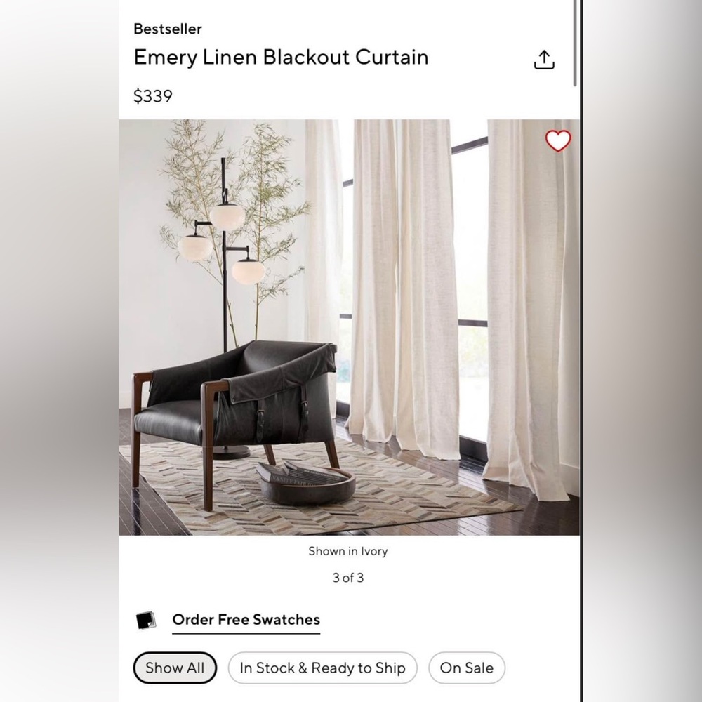 Emery Linen Blackout Curtain